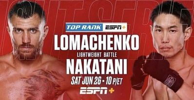 Top Rank Boxing on ESPN Lomachenko vs Nakatani